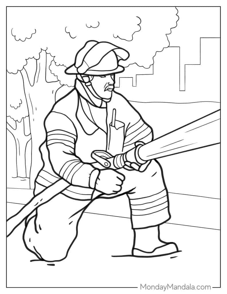 Firefighter Coloring Page Firefighter Coloring Page