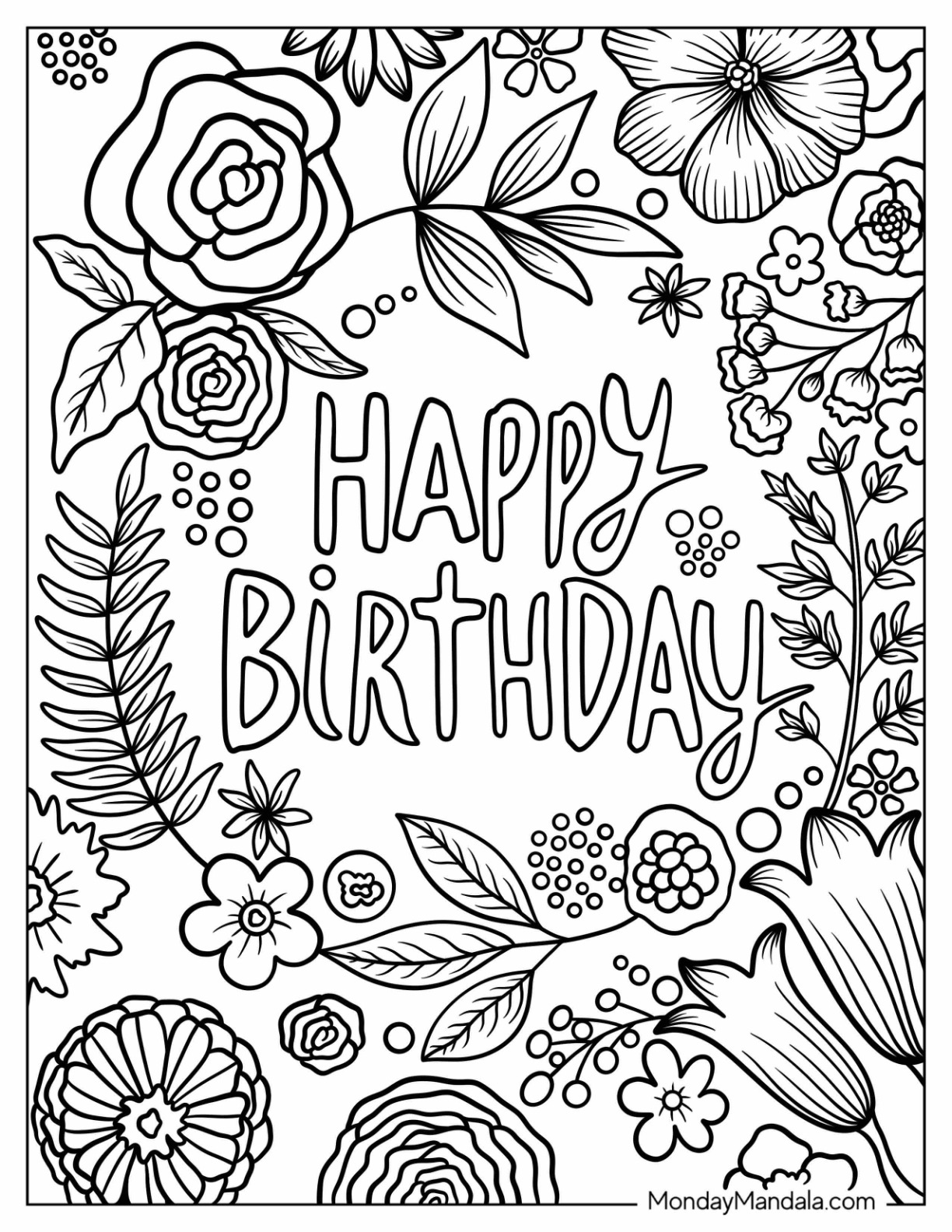 43 Happy Birthday Coloring Pages Free PDF Printables All For One