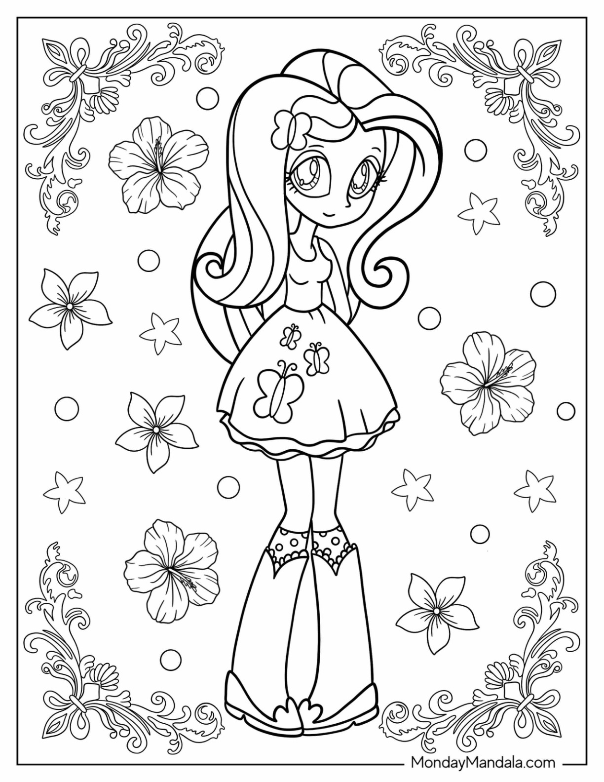 Fluttershy Equestria Girls Coloring Pages 2025 