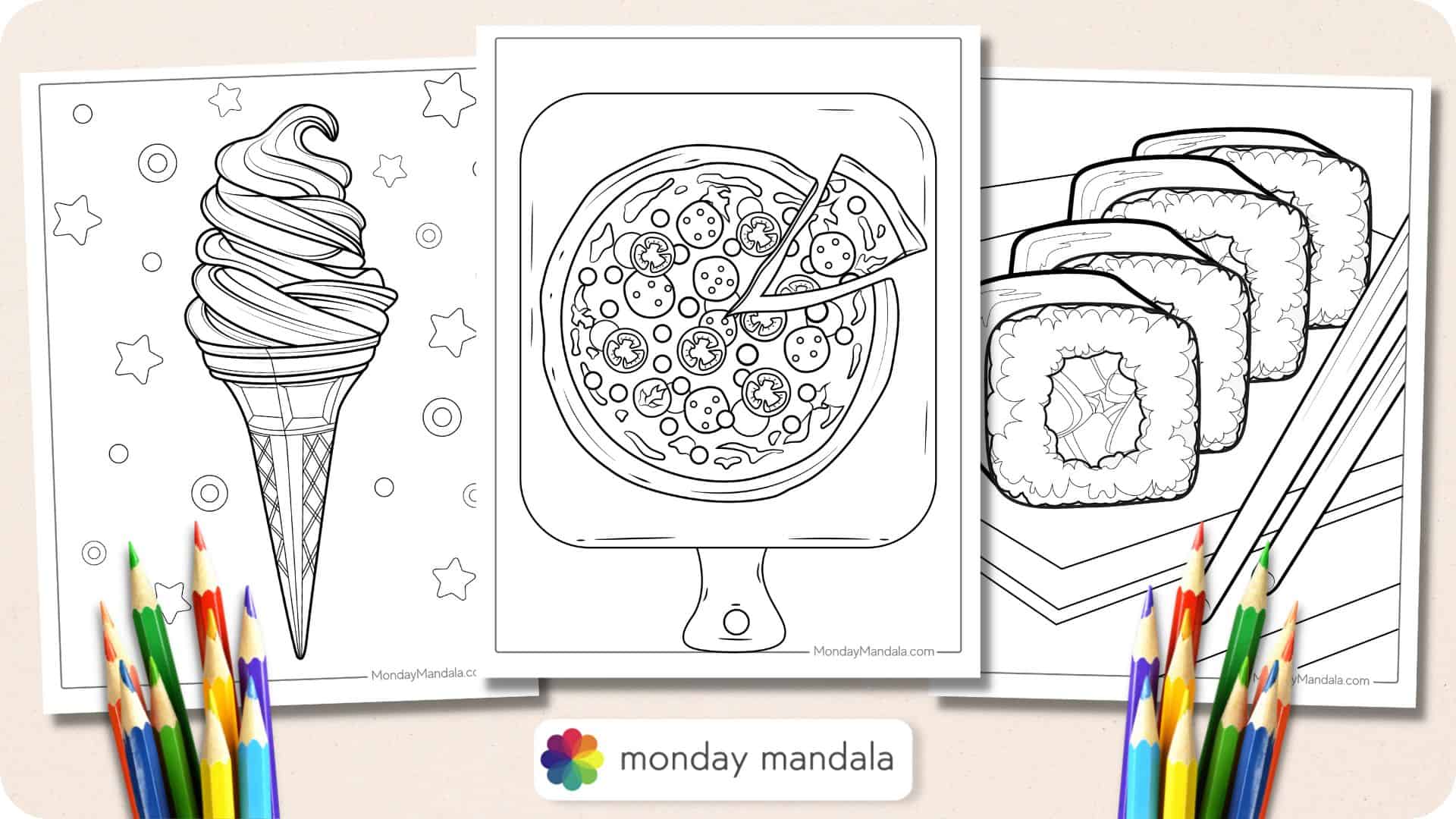 cooked fish coloring page