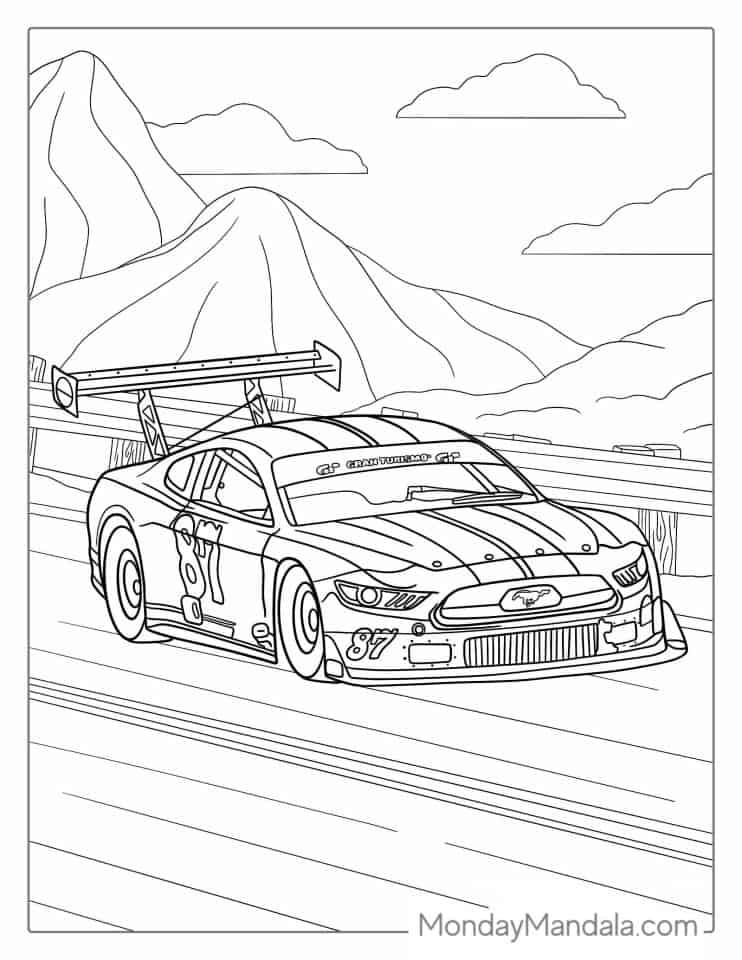 30 Race Car Coloring Pages (Free PDF Printables)