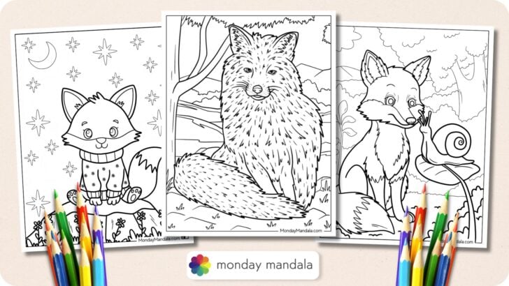 Fox Coloring Pages Featured Image v2