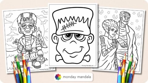 20 Frankenstein Coloring Pages (Free PDF Printables)