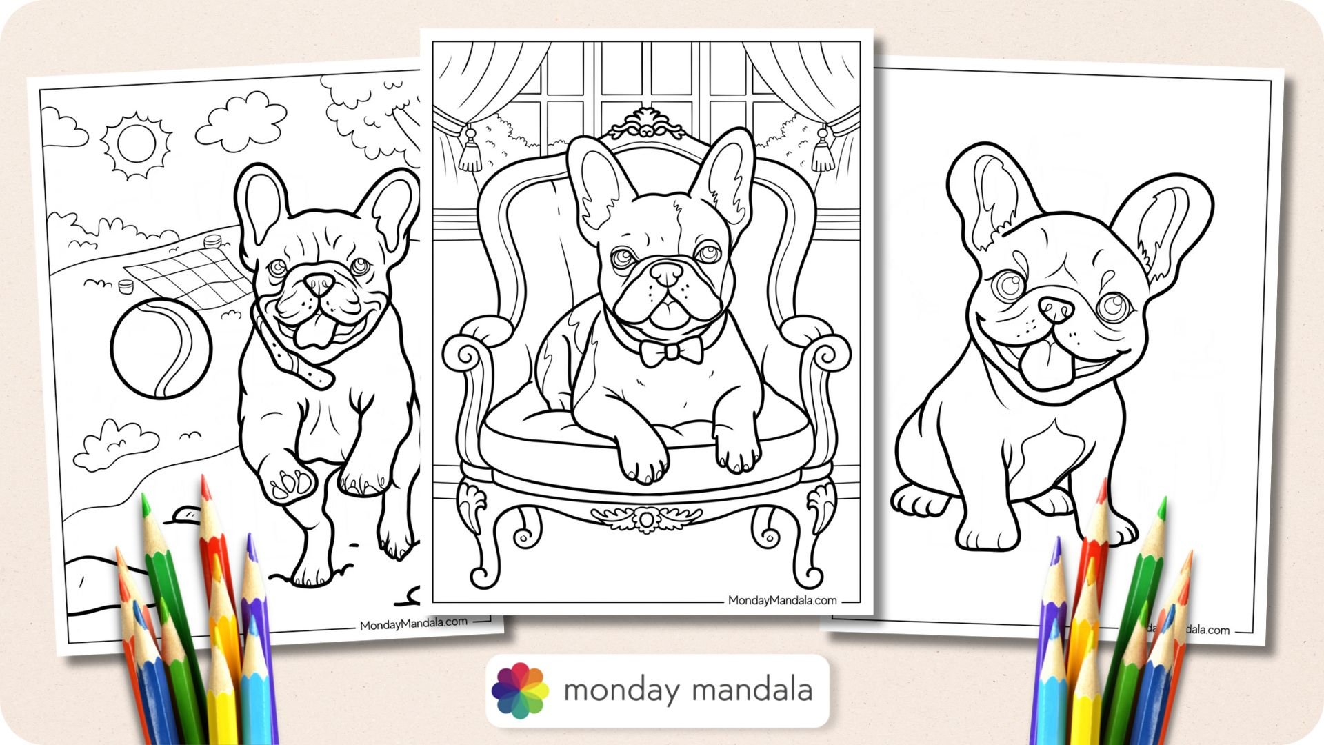 French Bulldog Coloring Pages Featured Image v2