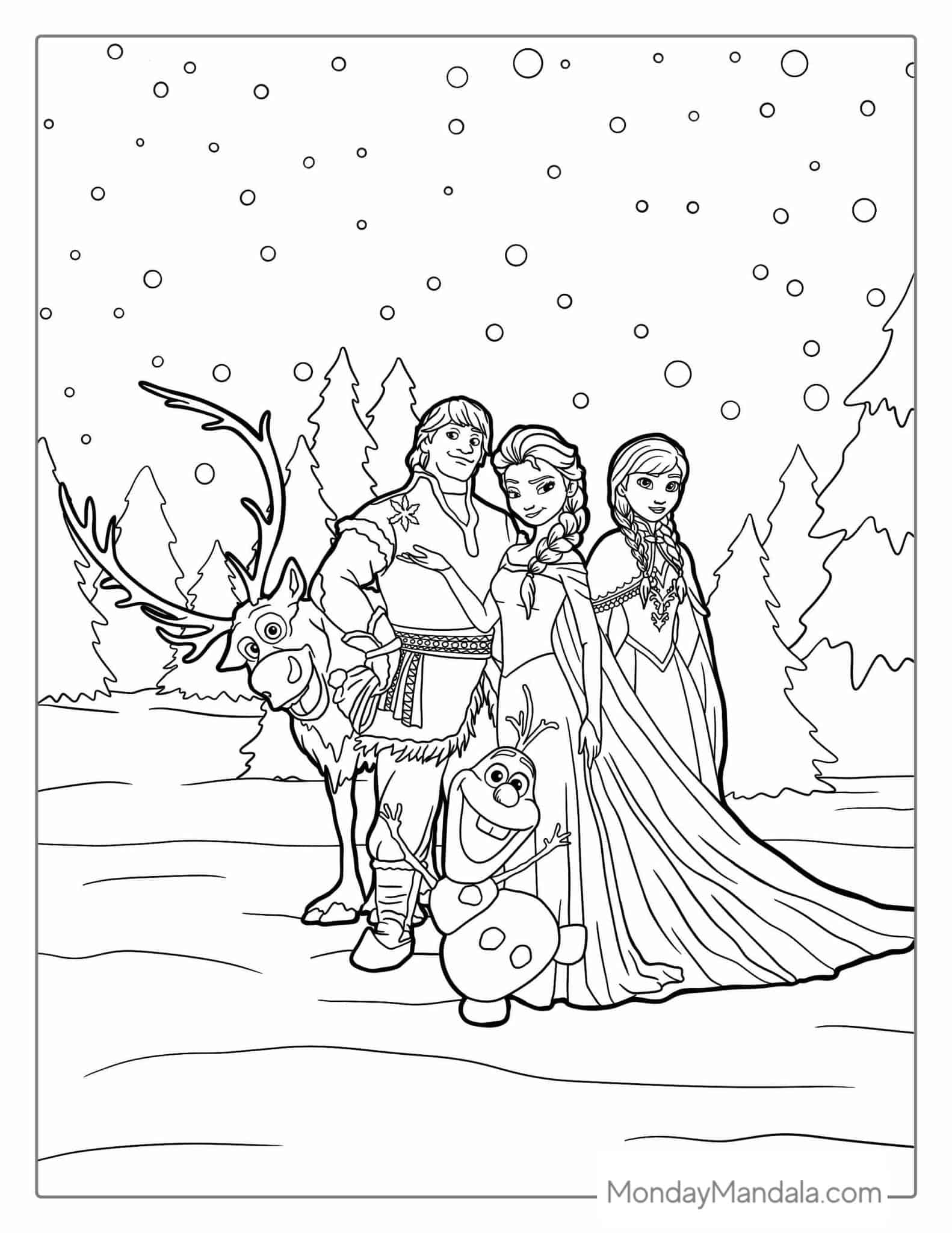30 Frozen Coloring Pages (Free PDF Printables)