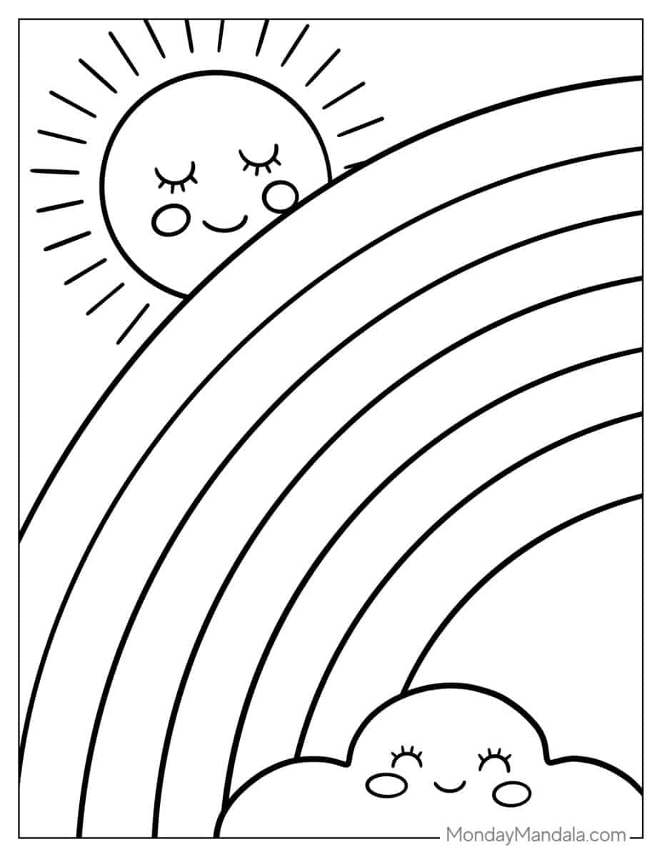 39 Rainbow Coloring Pages Free PDF Printables 