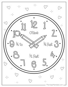 20 Clock Coloring Pages (Free PDF Printables)