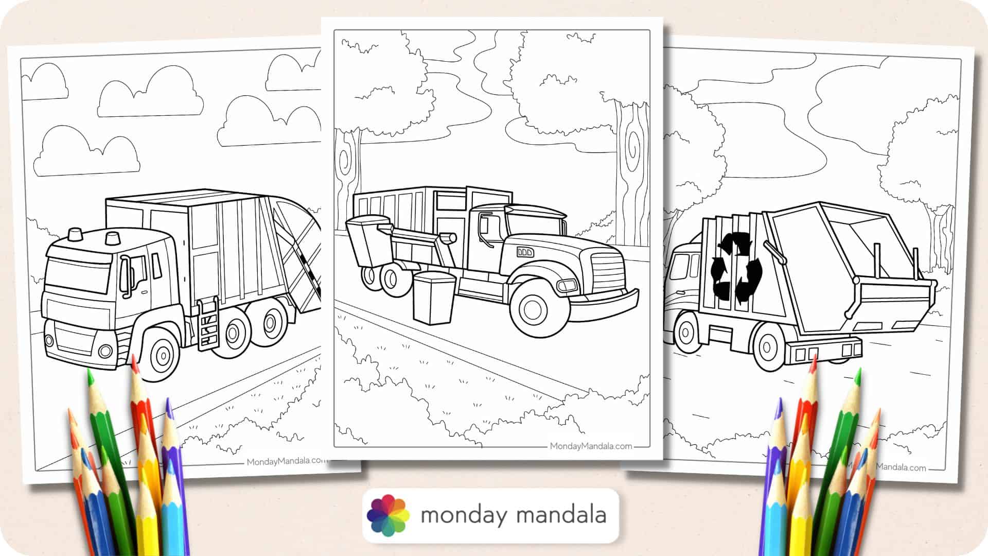 20 Garbage Truck Coloring Pages (Free PDF Printables)