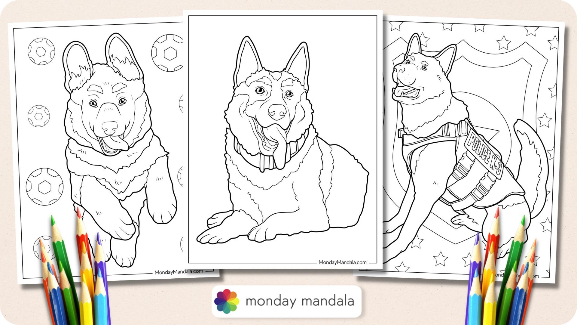 cute german shepherd coloring pages