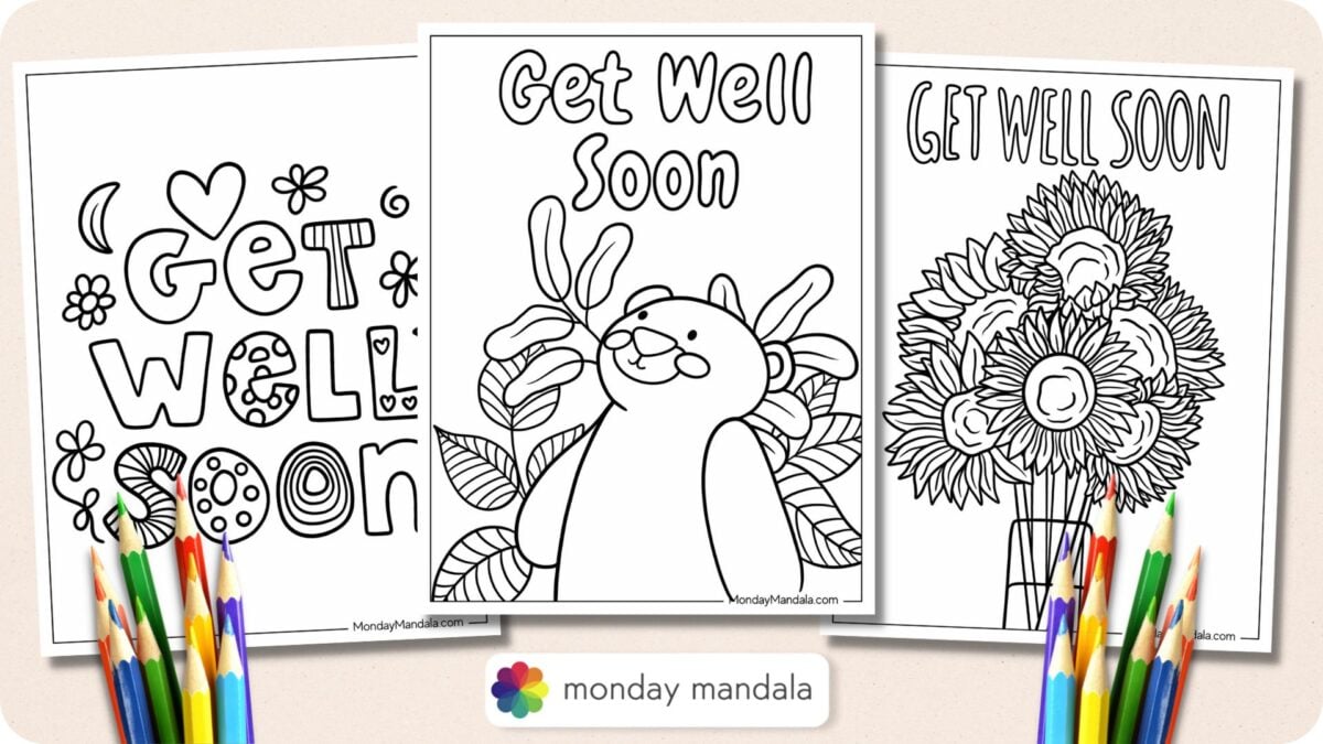 34 Get Well Soon Coloring Pages (Free PDF Printables)