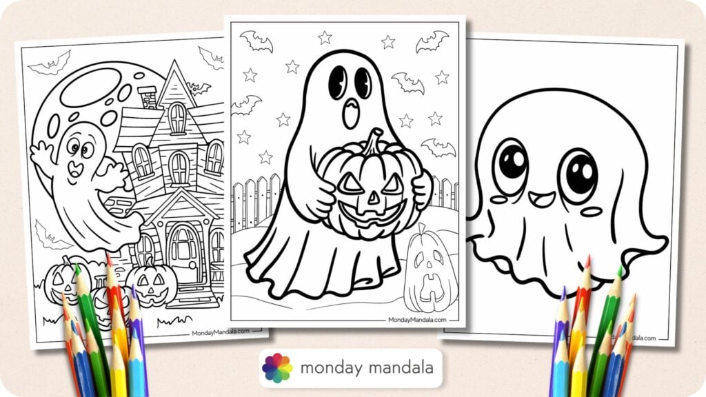 Ghost Coloring Pages Featured Image v2