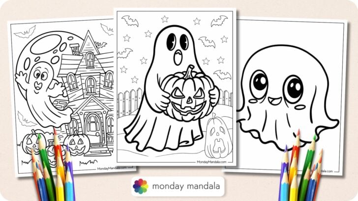 Ghost Coloring Pages Featured Image v2