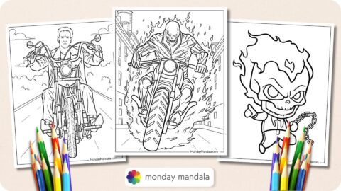 Spur Power Rider Colouring Sheet.pdf 19 Ghost Rider Coloring Pages (Free PDF Printables)