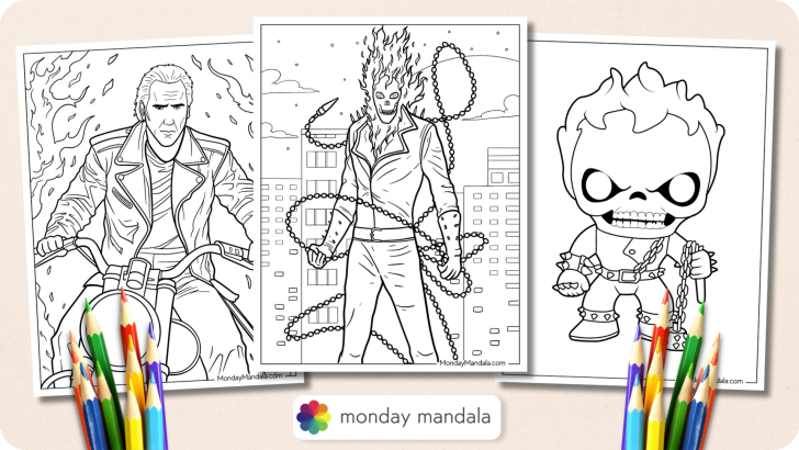 Ghost Rider Coloring Pages Featured Image v3
