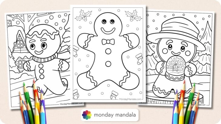 Gingerbread Man Coloring Pages Featured Image v2