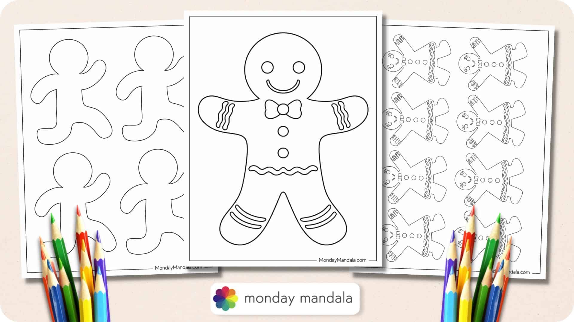 Gingerbread Family Template