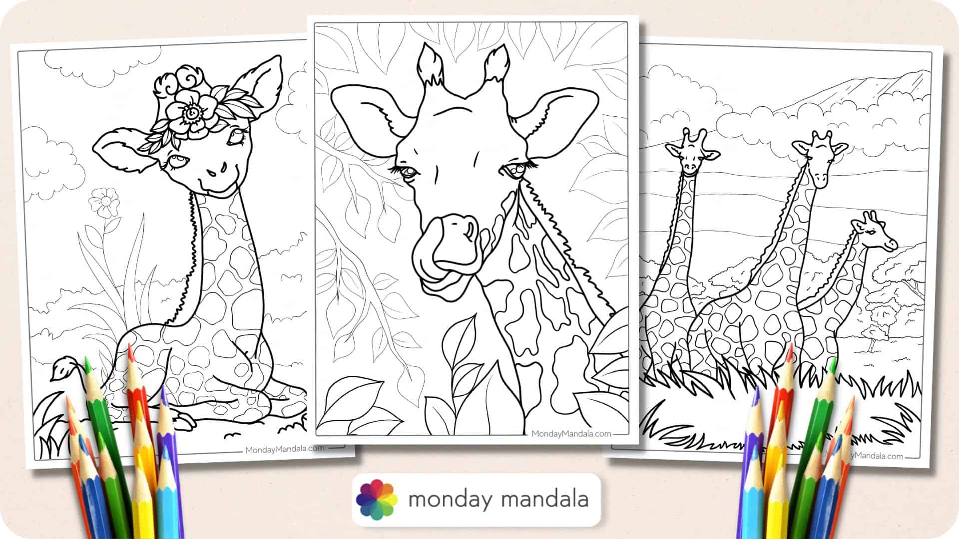 coloring pages of cute giraffes