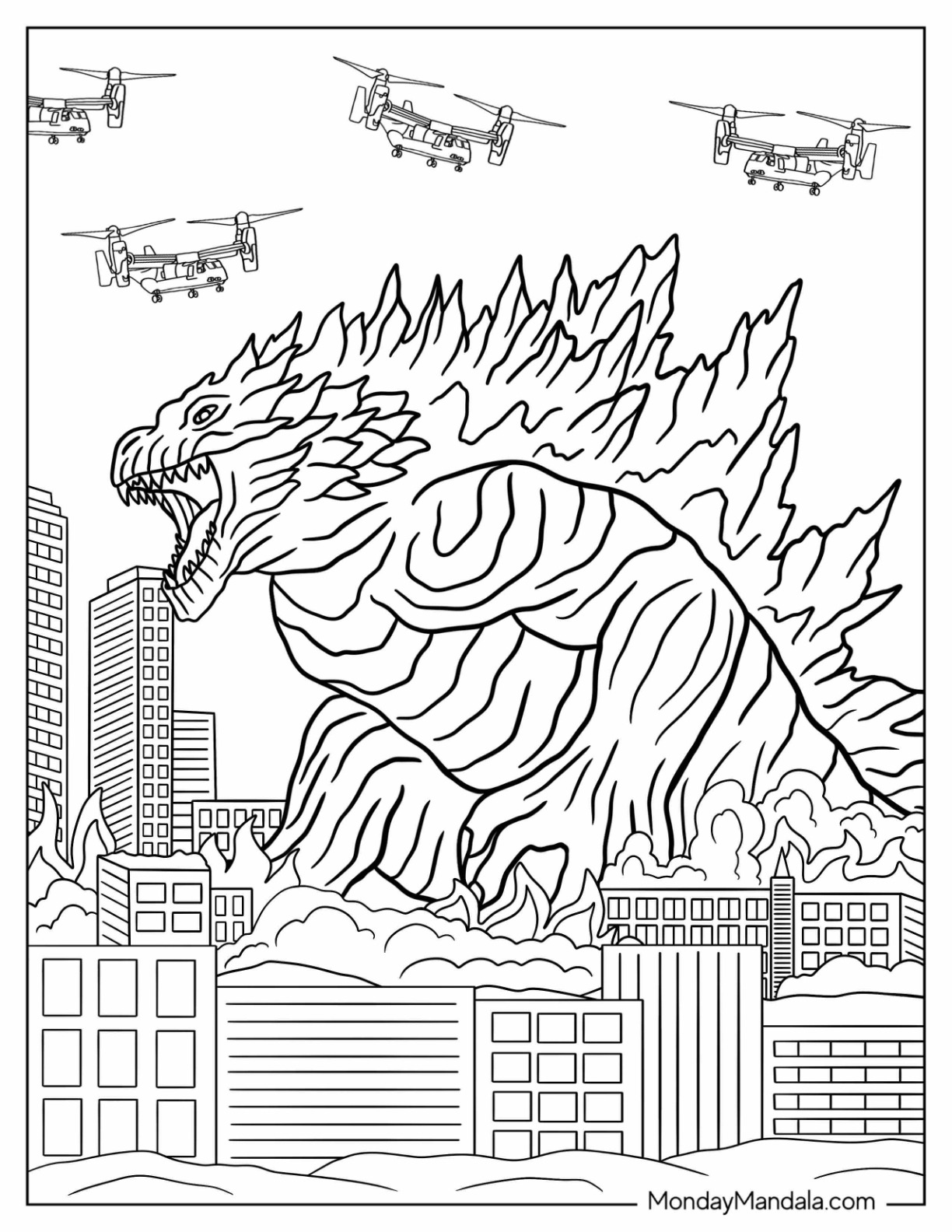 Godzilla Printable Coloring Pages