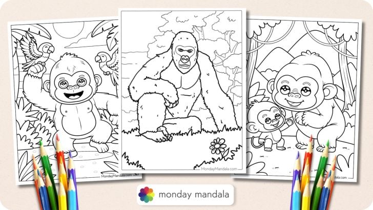 Gorilla Coloring Pages Featured Image v2