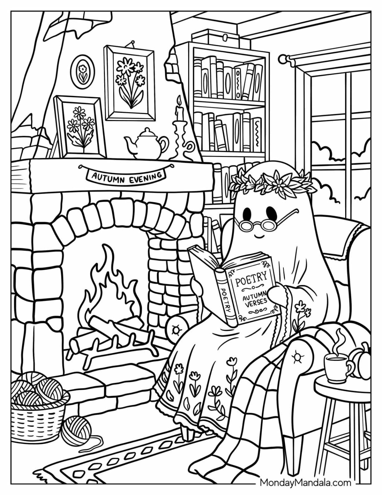 Grandmother Ghost Reading Poetry in the Living Room