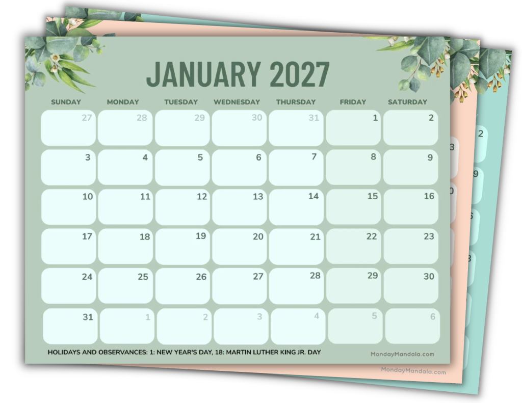 Green 2027 Calendars Cover Image