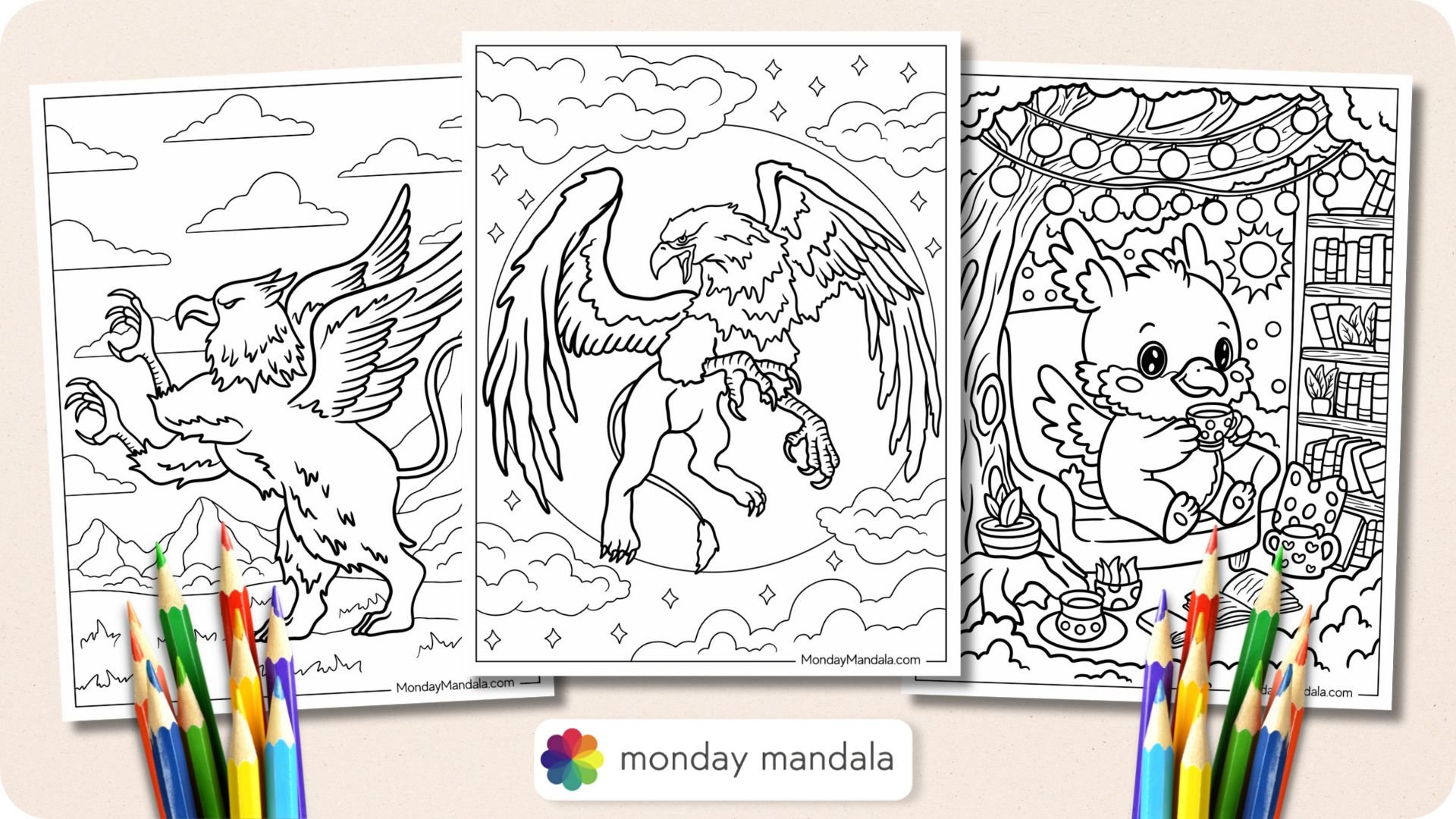 Griffin Coloring Pages Featured Image v2