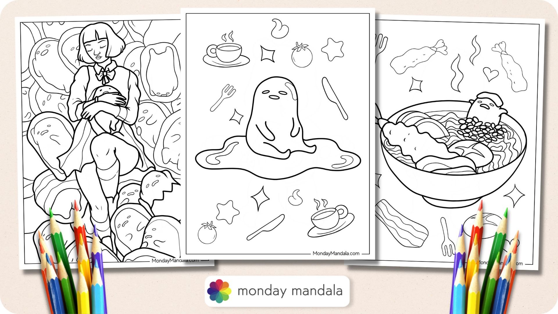 Gudetama Coloring Pages in 2023  Hello kitty colouring pages, Hello kitty  coloring, Kitty coloring