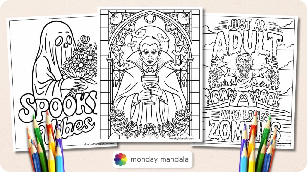 40 Halloween Coloring Pages for Adults (Free Printables)