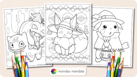 Halloween Pokemon Coloring Pages (Free PDF Printables)