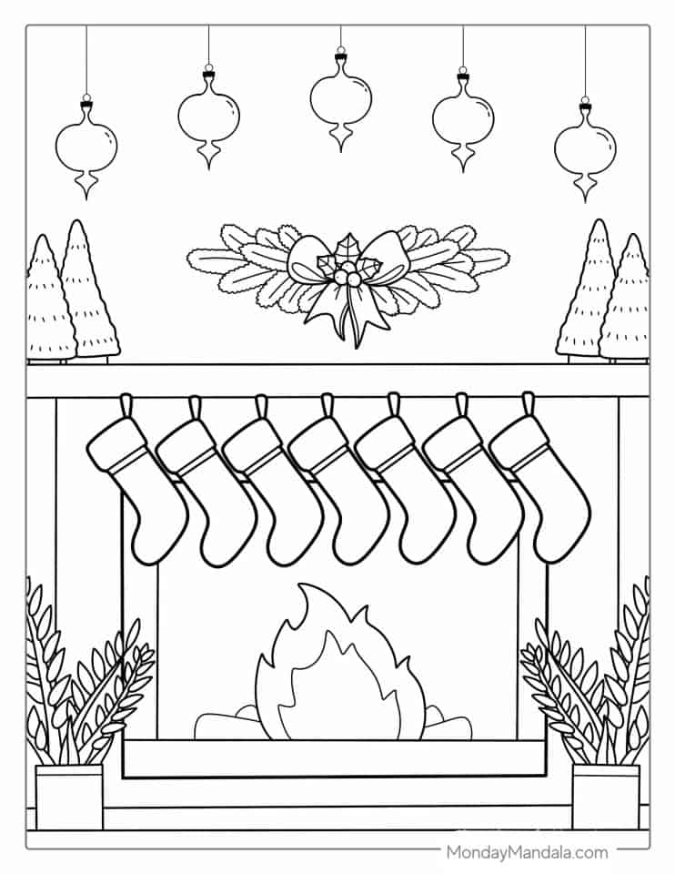 26 Christmas Stocking Coloring Pages (Free Printables)
