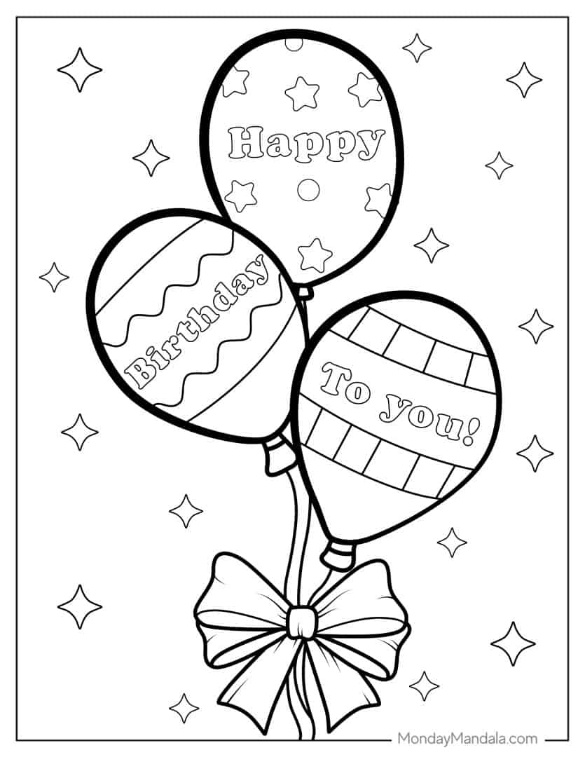 20 Balloon Coloring Pages (Free PDF Printables)