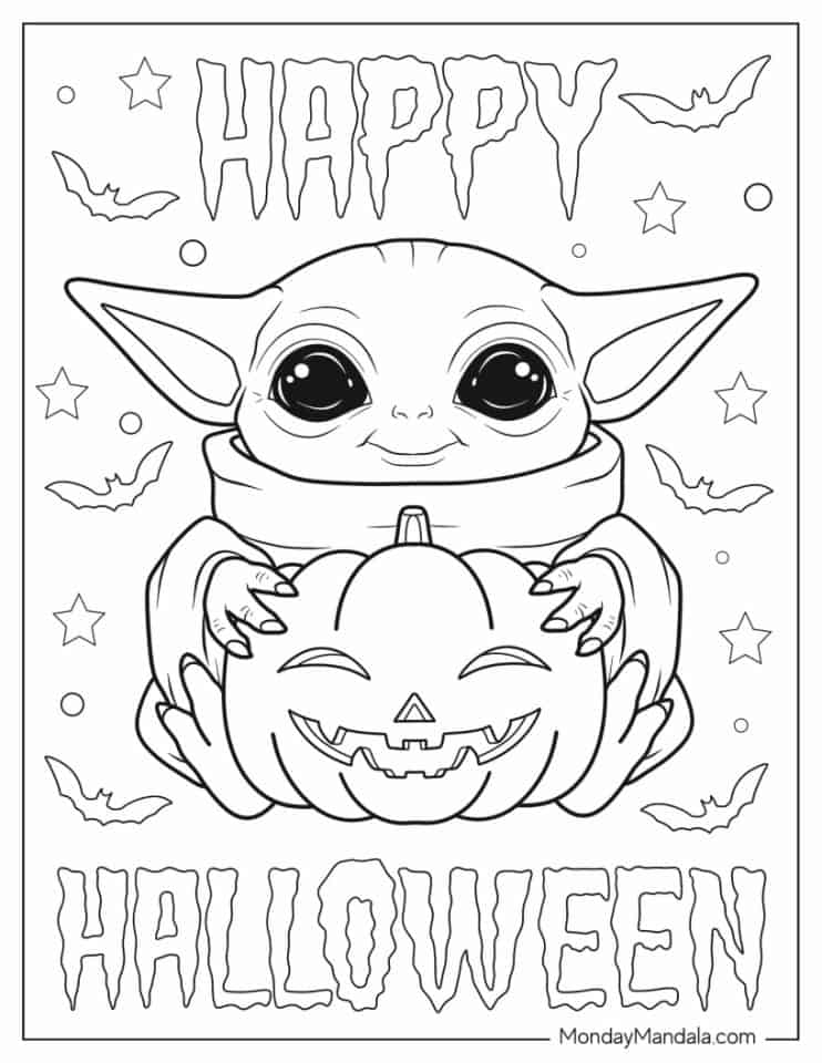 24 Baby Yoda Coloring Pages (Free PDF Printables)