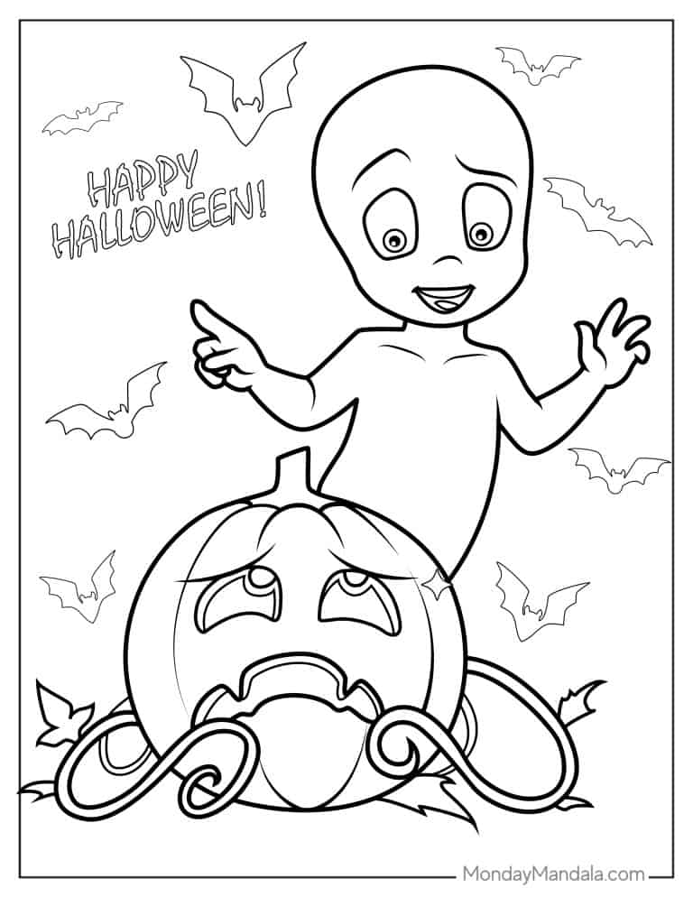 30 Ghost Coloring Pages (Free PDF Printables)