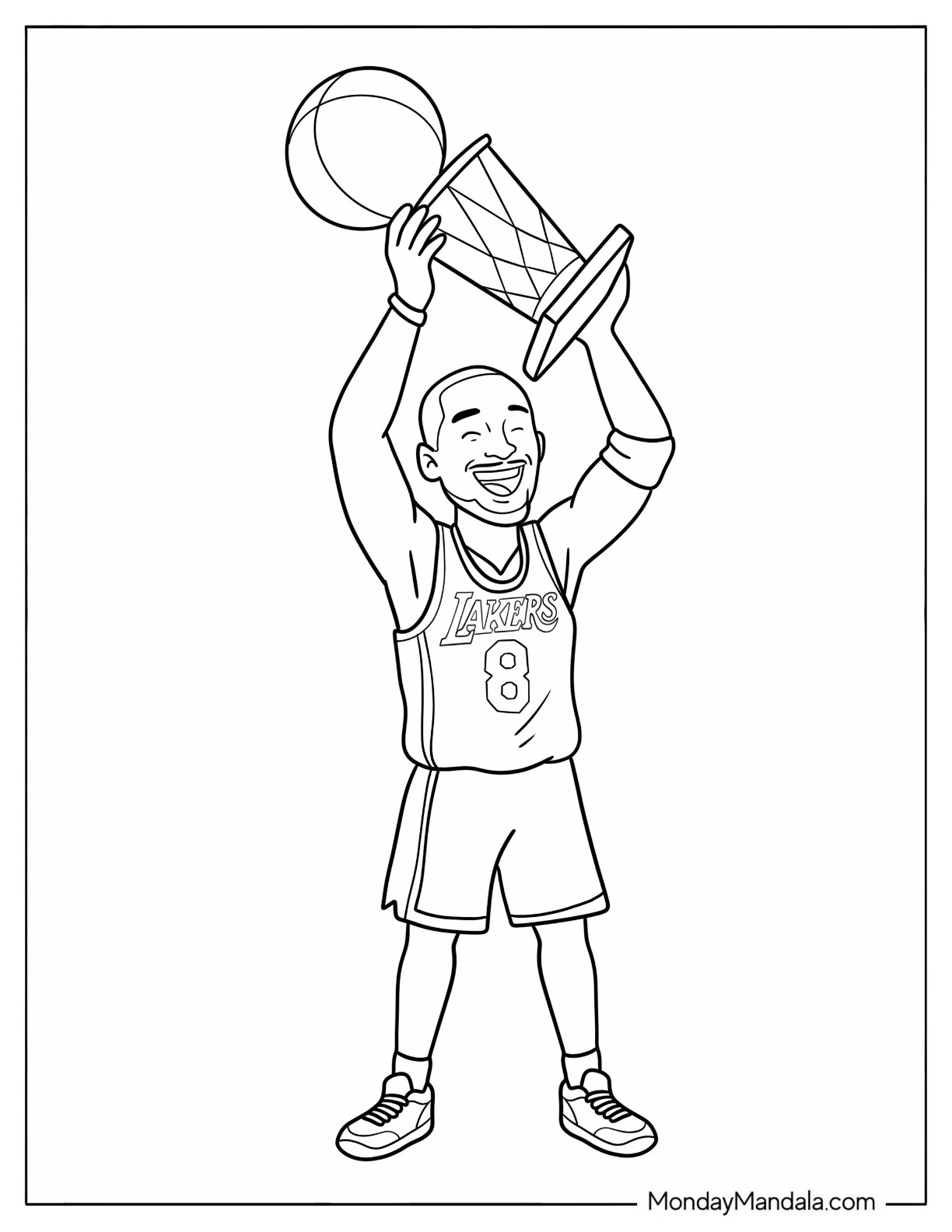 Happy Kobe Bryant Holing Up A Larry O Brien Championship Trophy