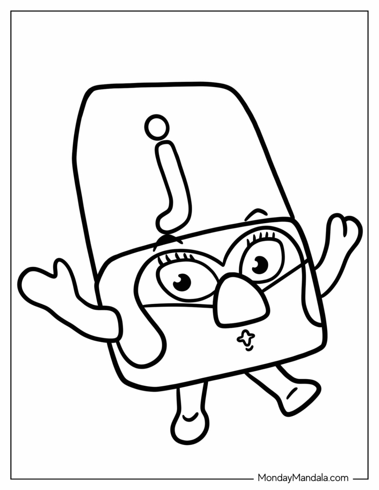 Happy Letter J Coloring Page Cartoon For Kidss
