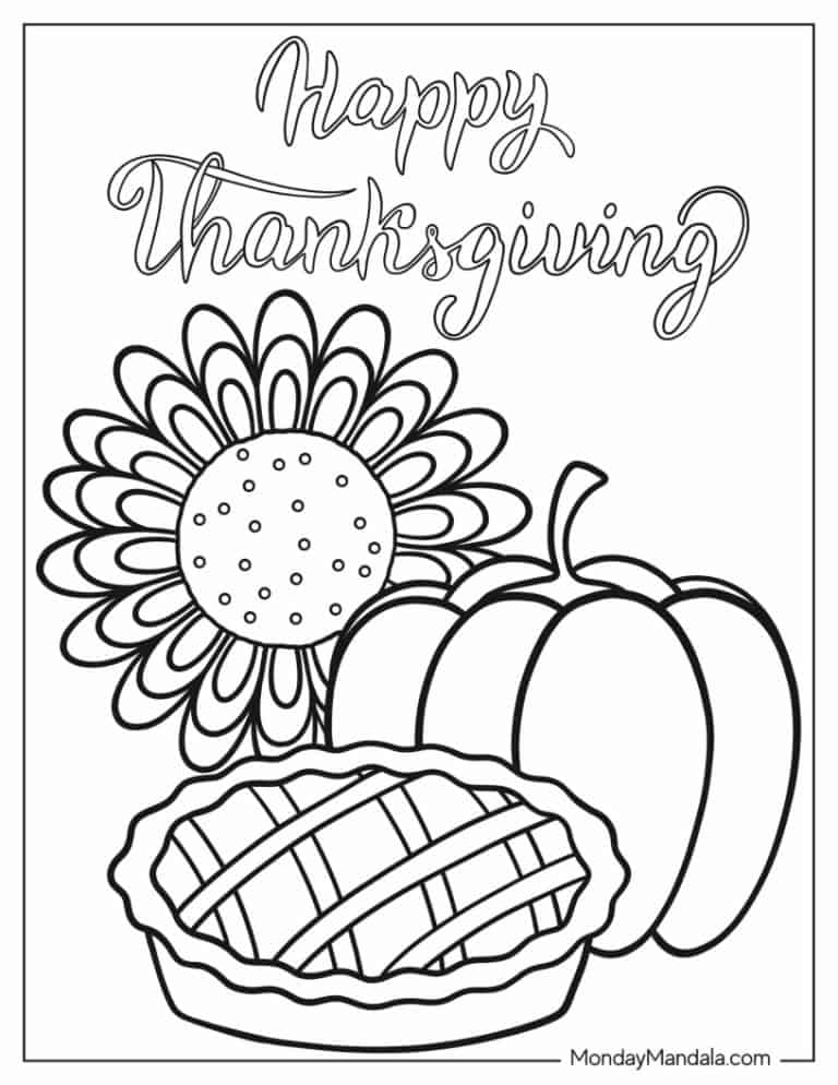 50 Thanksgiving Coloring Pages (Free PDF Printables)