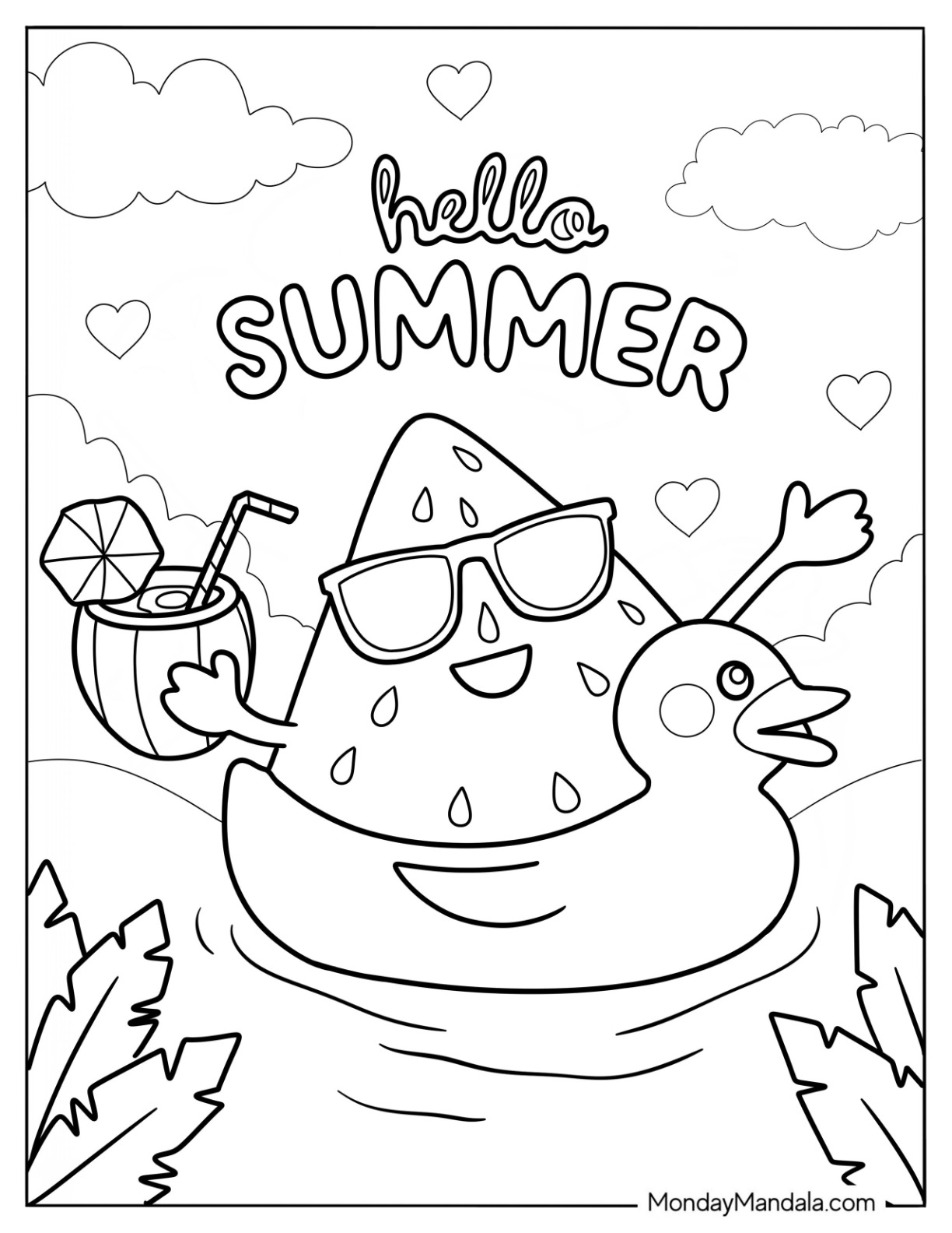 Simple Summer Colouring Simple Summer Colouring