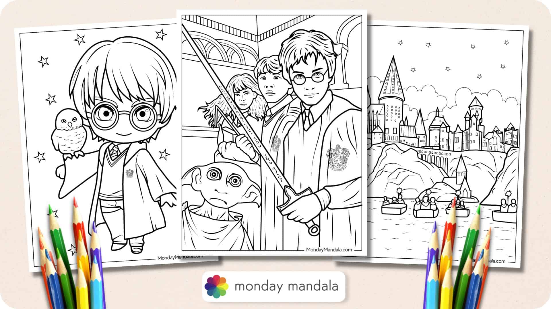 harry potter coloring pages houses