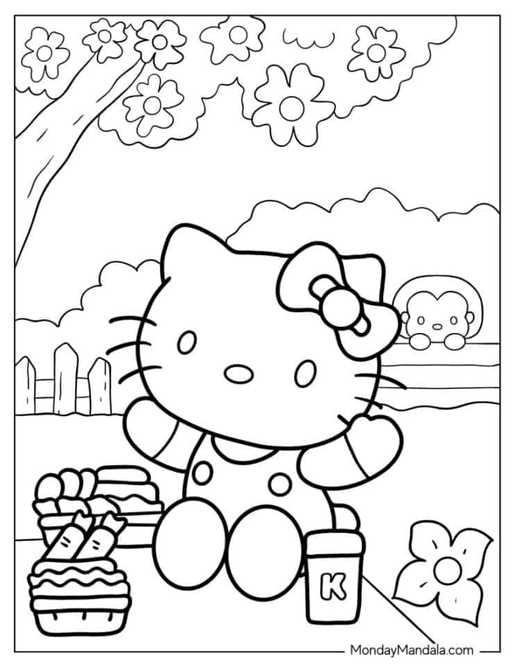 10 Hello Kitty Coloring Page Momjunction Coloring Craze