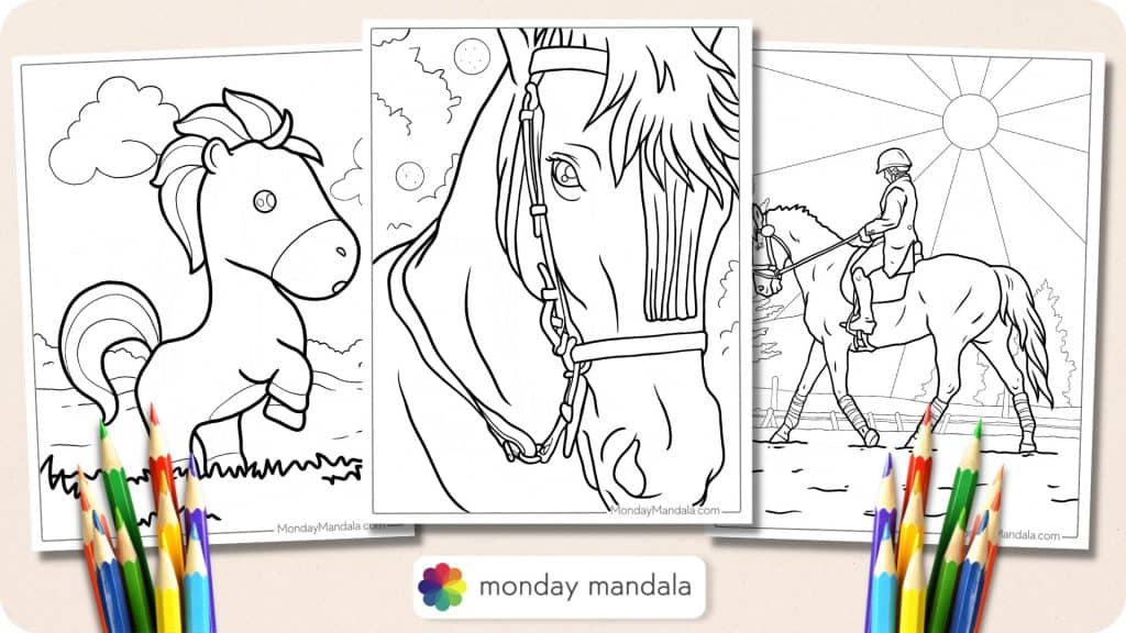Horse Coloring Pages (44 Free PDF Printables)