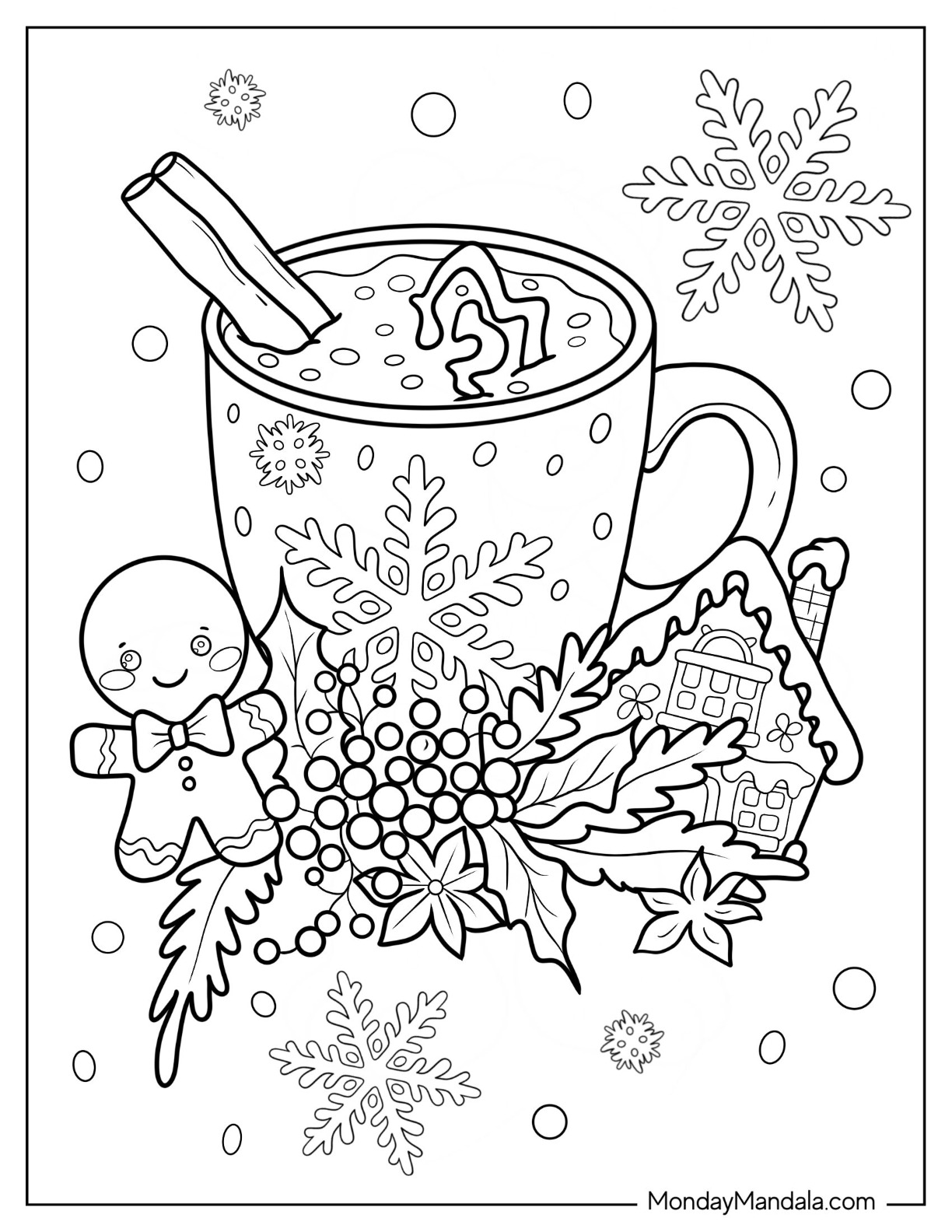 Christmas Coloring Pages Hot Chocolate