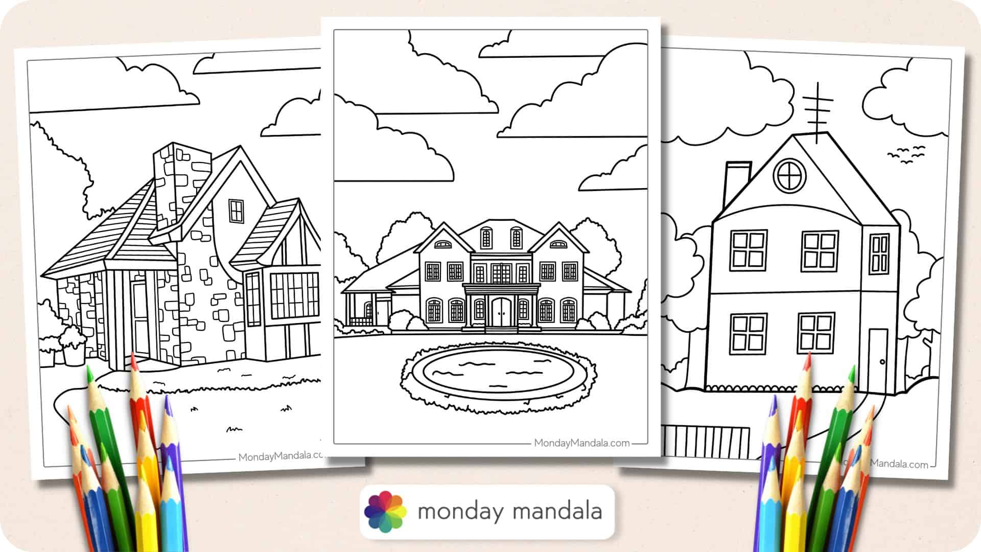 Free Printable House Coloring Pages