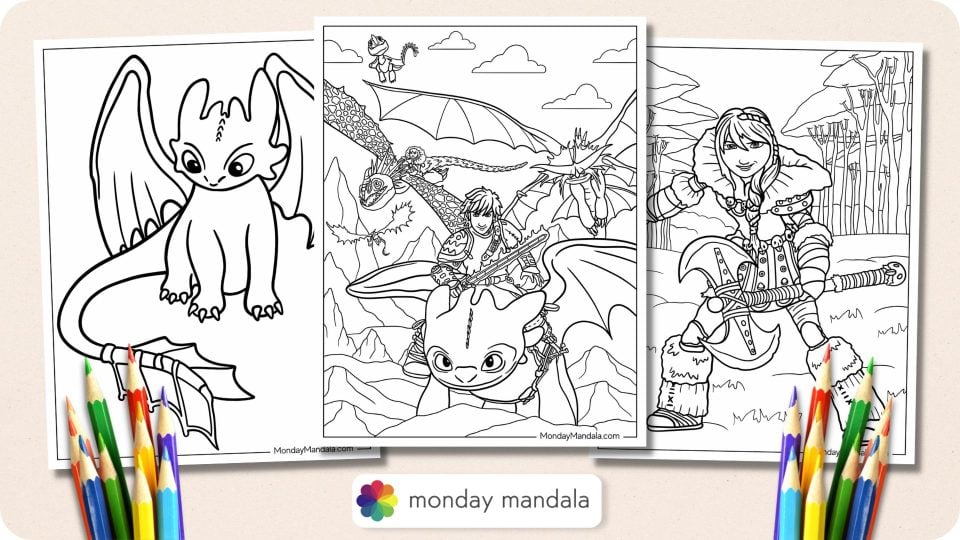 20 How To Train Your Dragon Coloring Pages (Free PDFs)