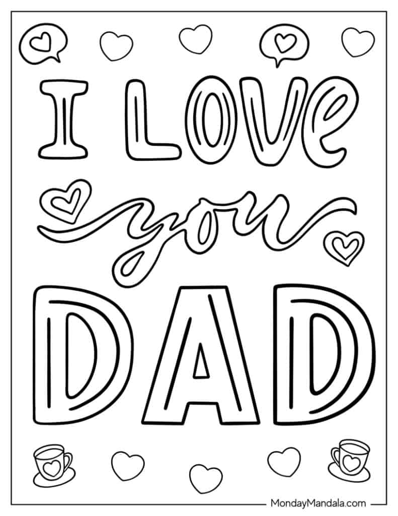 Valentines Day Coloring Pages For Dad