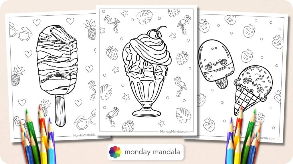 Ice Cream Coloring Pages Featured Image