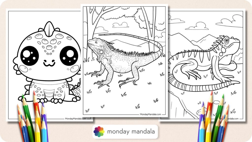 20 Iguana Coloring Pages (Free PDF Printables)