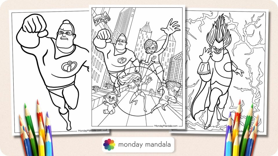 20 Incredibles Coloring Pages (Free PDF Printables)