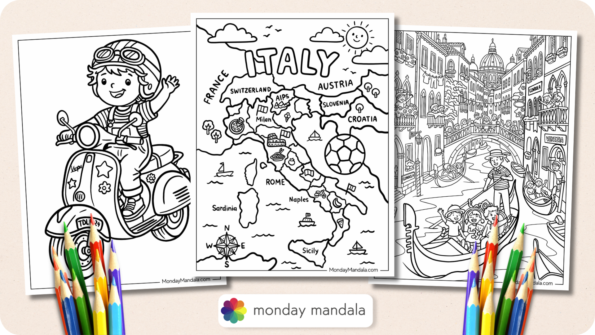 Italy Coloring Pages Featured Image