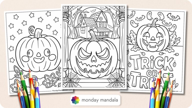 40 Jack-O-Lantern Coloring Pages (Free PDF Printables)