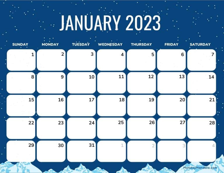 January 2023 calendar 52 free pdf printables 